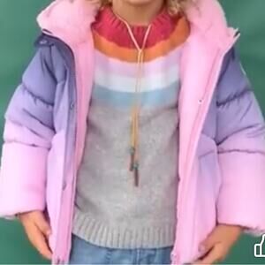 OshKosh B'gosh Pink and Purple Kids Puffer Jacket 4T